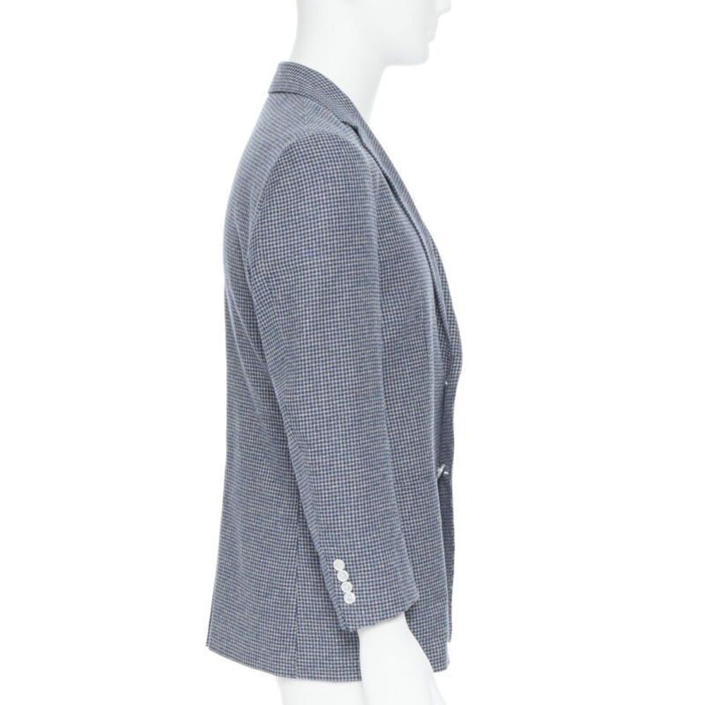 Tomorrowland blue white wool blend double button blazer jacket - Picture 4 of 9